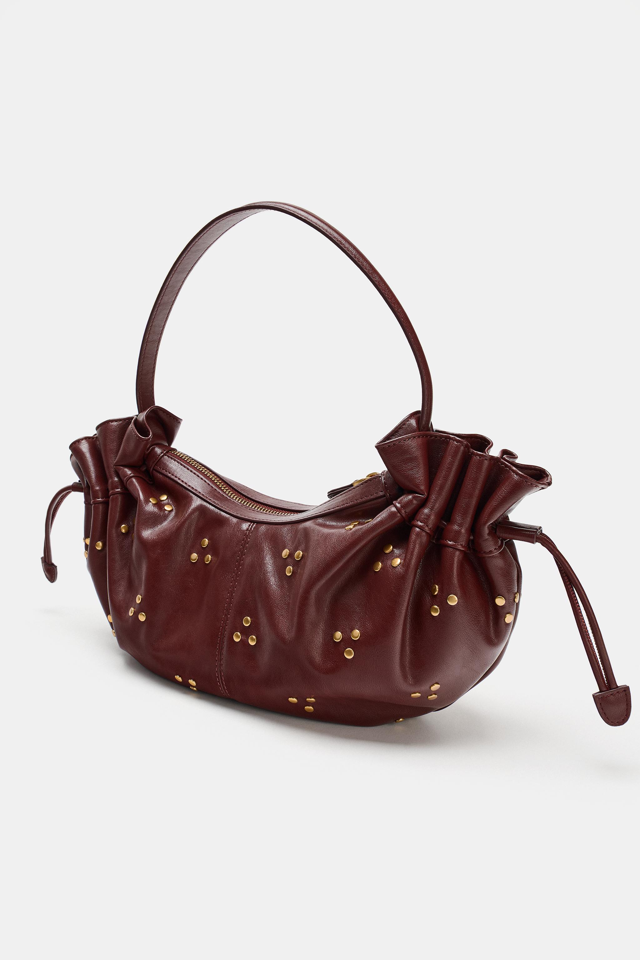 STUDDED GATHERED SHOULDER BAG